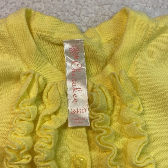 Cherokee Spring/Summer/Easter Sweater & Skirt Bundle Yellow 24 Months EUC - Picture 6 of 11